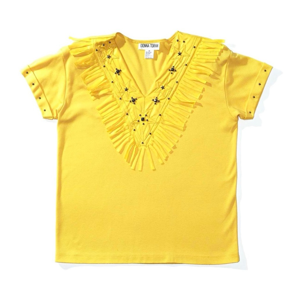 80s Studded & Fringed Western Blouse